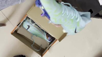 Men's Nike Phantom Luna Elite NU FG Firm Ground High-Tops Football Boots - Blue/Green/Black/Gold