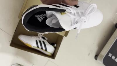 Men's Adidas Top Sala IC Indoor & Futsal Low-Tops Football Shoes - White/Black/Gold