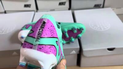 Unisex Nike Air Zoom Mercurial Vapor 15 Elite AG Artificial Grass Low-Tops Football Boots - Jade/Purple/Black