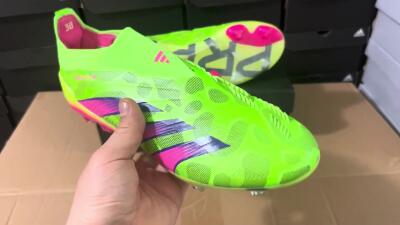 Men's Adidas Predator Accuracy+ FG Firm Ground Low-Tops Football Boots - Green/Purple/Yellow