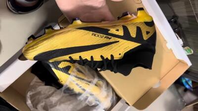 Unisex Nike Air Zoom Mercurial Superfly 9 Elite FG Firm Ground High-Tops Football Boots - Gold/Black