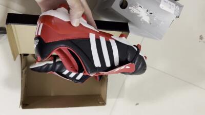 Men's Adidas Predator Mania FG Firm Ground Low-Tops Football Boots - Black/White/Red