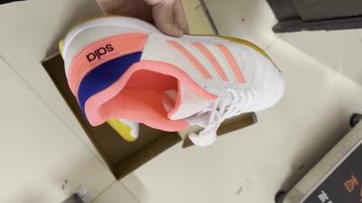 Men's Adidas Top Sala IC Indoor & Futsal Low-Tops Football Shoes - White/Pink/Blue