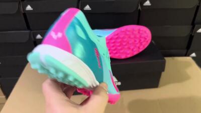 Men's Adidas X Crazyfast.3 TF Artificial Turf Low-Tops Football Shoes - Flash Aqua/Lucid Pink/Lucid Cyan
