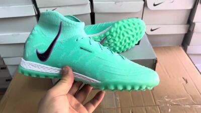 Unisex Nike Phantom Luna 2 Elite LV8 TF Artificial Turf High-Tops Football Shoes - Jade/Black/Purple