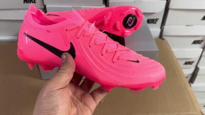 Unisex Nike Phantom Luna 2 Elite LV8 FG Firm Ground Low-Tops Football Boots - Red/Black/Pink