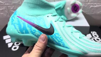 Unisex Nike Phantom Luna 2 Elite LV8 FG Firm Ground High-Tops Football Boots - Jade/Black/Purple