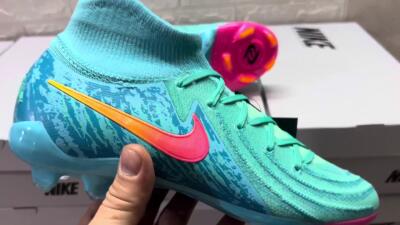 Unisex Nike Phantom Luna 2 Elite Vortex LV8 FG Firm Ground High-Tops Football Boots - Green/Orange/Black