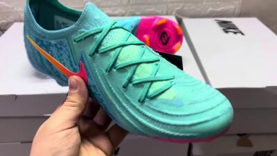 Unisex Nike Phantom Luna 2 Elite Vortex LV8 FG Firm Ground Low-Tops Football Boots - Green/Orange/Black