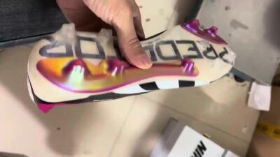 Men's Adidas Predator Accuracy+ FG Firm Ground Low-Tops Football Boots - Black/White/Pink