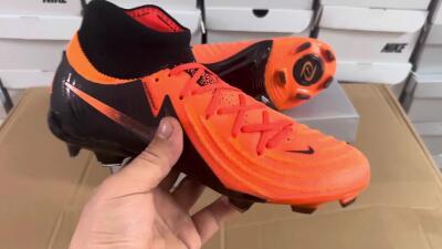 Unisex Nike Phantom Luna Elite NU FG Firm Ground High-Tops Football Boots - Orange/Black
