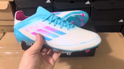 Unisex Adidas F50 Adizero FG Firm Ground Low-Tops Football Boots - White/Blue/Pink