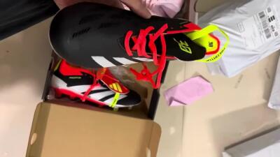 Men's Adidas Predator Elite Foldover Tongue FG Firm Ground Low-Tops Football Boots - Black/White/Red