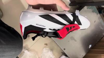 Men's Adidas Predator Elite Foldover Tongue FG Firm Ground Low-Tops Football Boots - White/Black/Red