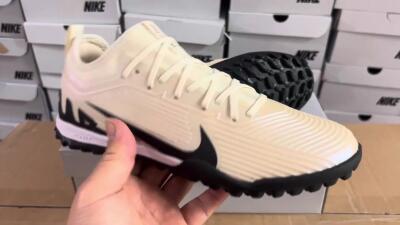 Unisex Nike Air Zoom Mercurial Vapor 15 Elite TF Artificial Turf Low-Tops Football Shoes - Beige/Black/White