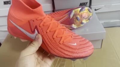 Unisex Nike Phantom Luna Elite FG Firm Ground High-Tops Football Boots - Red/Black/Gold