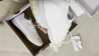 Men's Nike Phantom GX 2 Elite TF Artificial Turf Low-Tops Football Shoes - White/Black