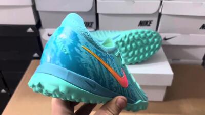 Men's Nike Phantom Luna Elite TF Artificial Turf Low-Tops Football Shoes - Jade/Orange/Yellow