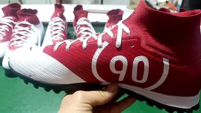 Unisex Nike Air Zoom Mercurial Superfly 9 Elite TF Artificial Turf High-Tops Football Shoes - White/Black/Red