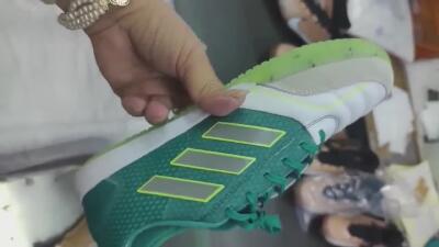 Men's Adidas Top Sala IC Indoor & Futsal Low-Tops Football Shoes - White/Green/Yellow