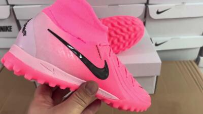 Men's Nike Phantom Luna 2 Elite TF Artificial Turf High-Tops Football Shoes - Pink/Black/White