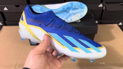 Men's Adidas X Crazyfast.1 Messi FG Firm Ground Low-Tops Football Boots - Blue/Jade/Gold/White