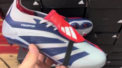 Men's Adidas Predator Elite Foldover Tongue FG Firm Ground Low-Tops Football Boots - Silver/Black/Red