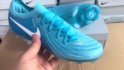 Men's Nike Phantom Luna Elite NU FG Firm Ground Low-Tops Football Boots - Light Blue/White