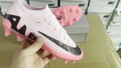 Men's Nike Air Zoom Mercurial Vapor 15 Elite FG Artificial Grass Low-Tops Football Boots - Pink/Black
