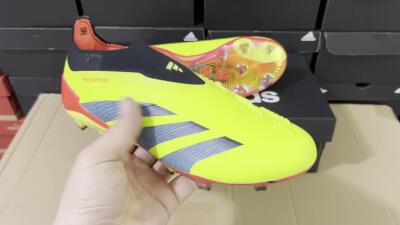 Men's Adidas Predator Accuracy+ FG Firm Ground Low-Tops Football Boots - Yellow/Black/Red