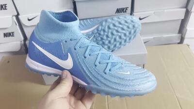 Unisex Nike Phantom Luna Elite TF Artificial Turf High-Tops Football Shoes - Jade/White/Blue